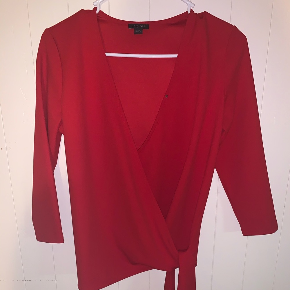 Ann Taylor Side Tie Wrap Top XXSP